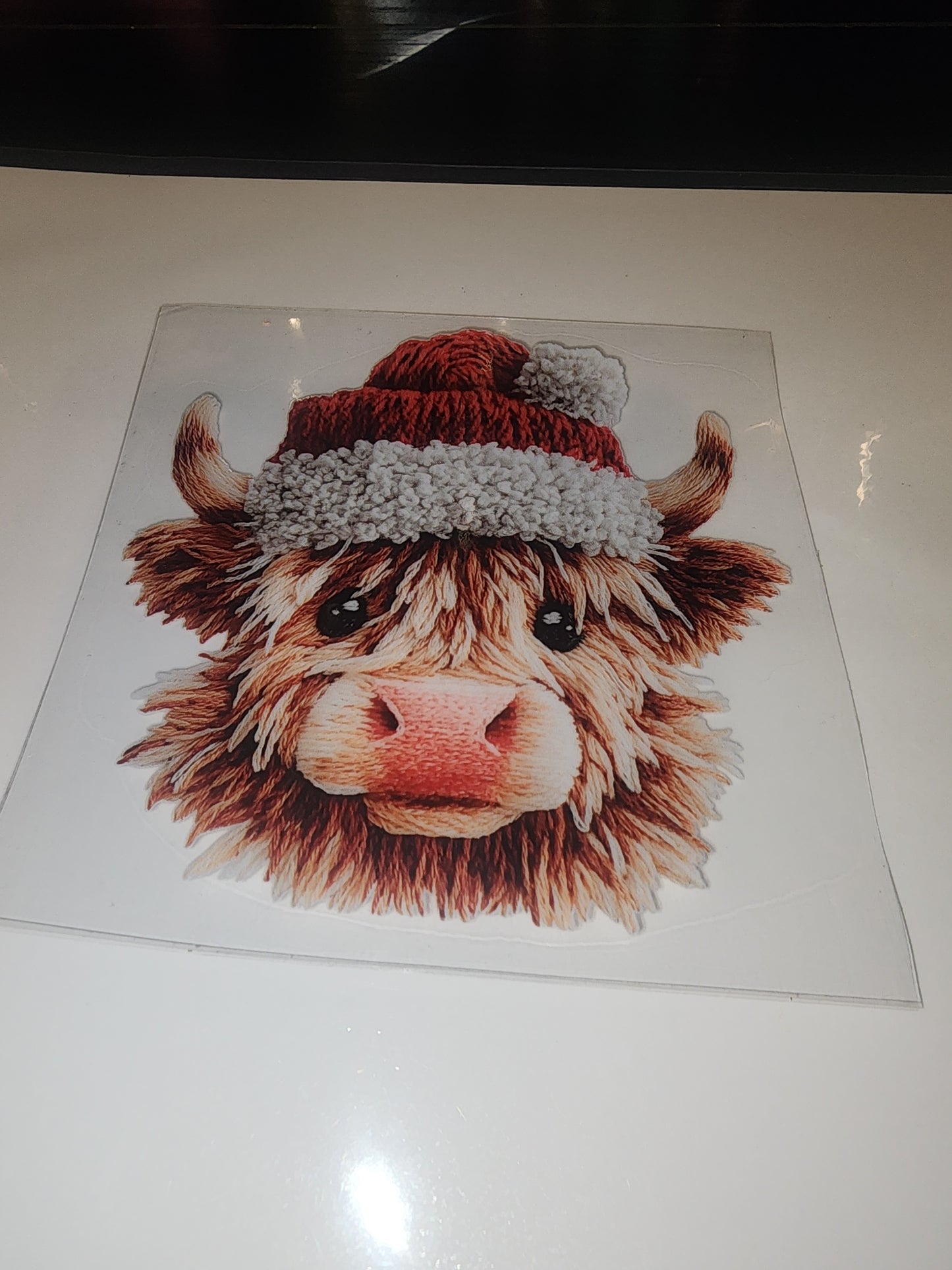 Christmas cow decal