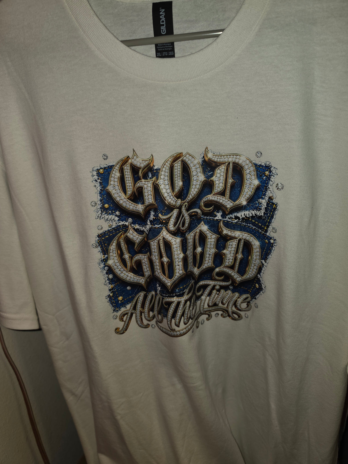 2xl white God is good t-shirt