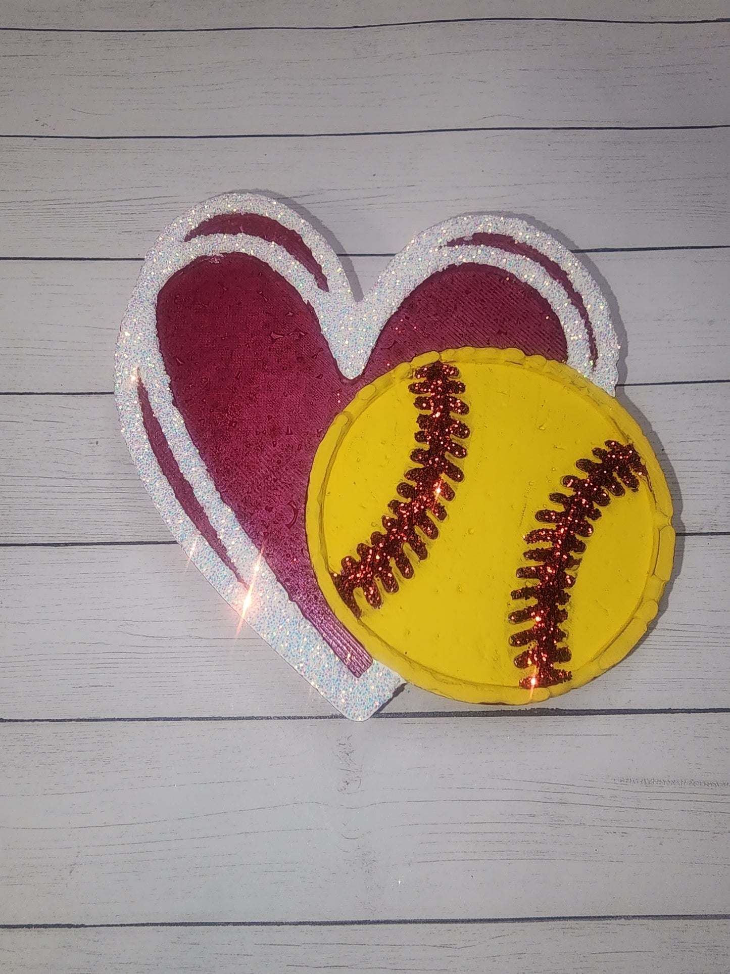 Softball heart freshie