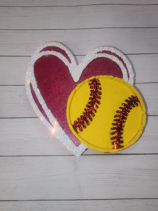 Softball heart freshie
