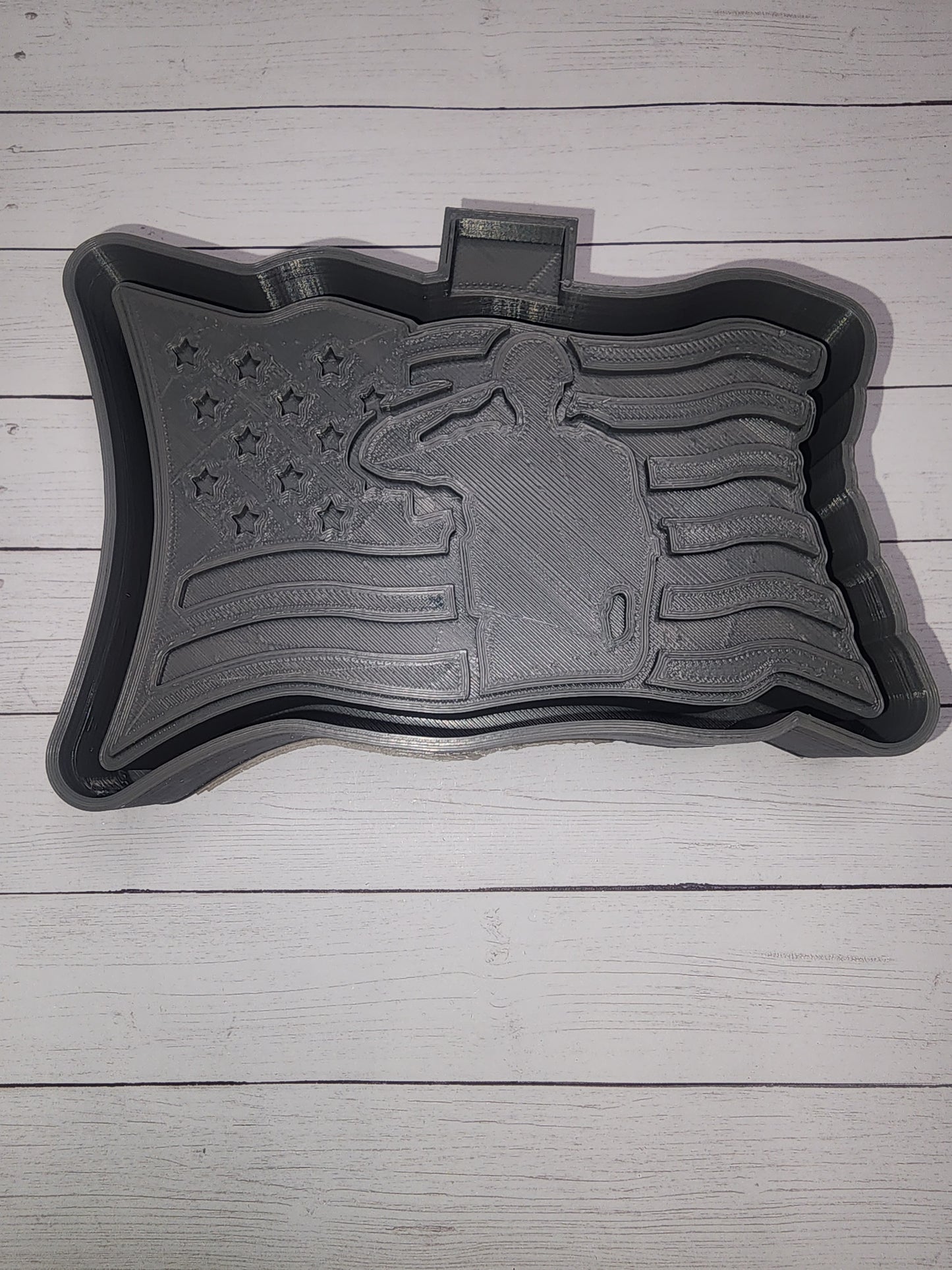 Soldier and flag freshie mold