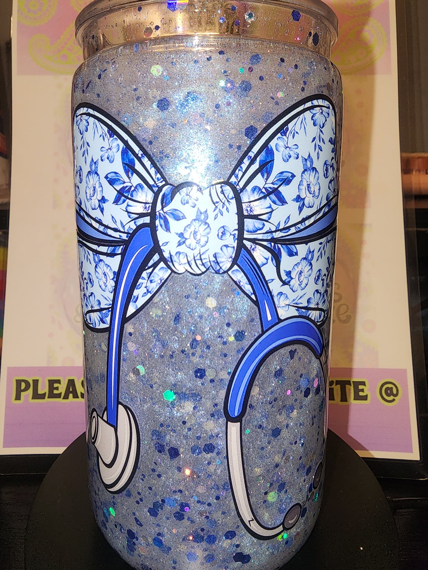 Bow with stethoscope tumbler