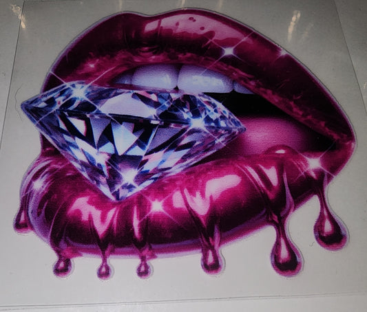 Diamond lips cup decal