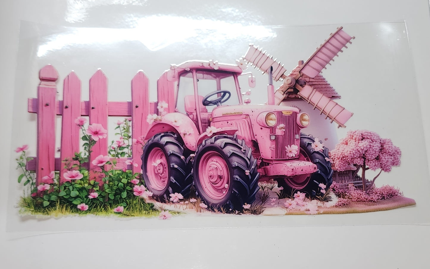 Pink tractor 16 oz wrap