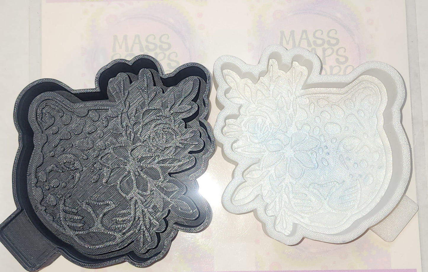 Cheetah with flowers freshie mold