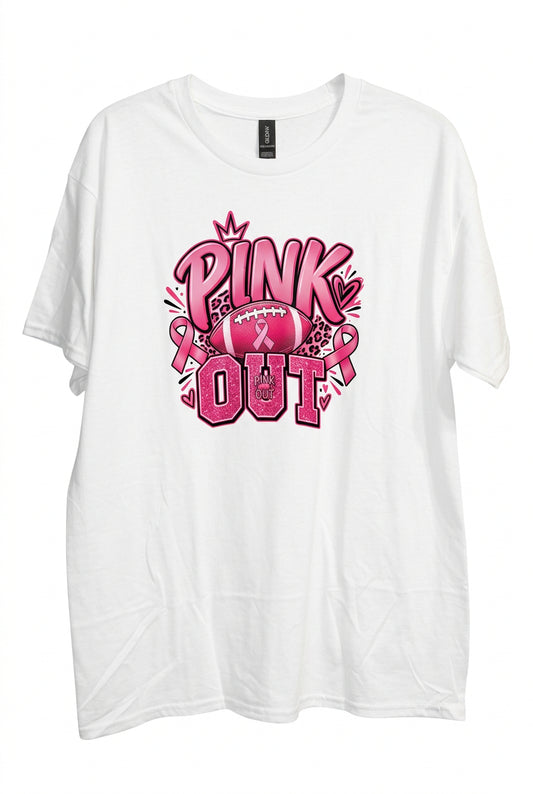 Large white pink out shirt