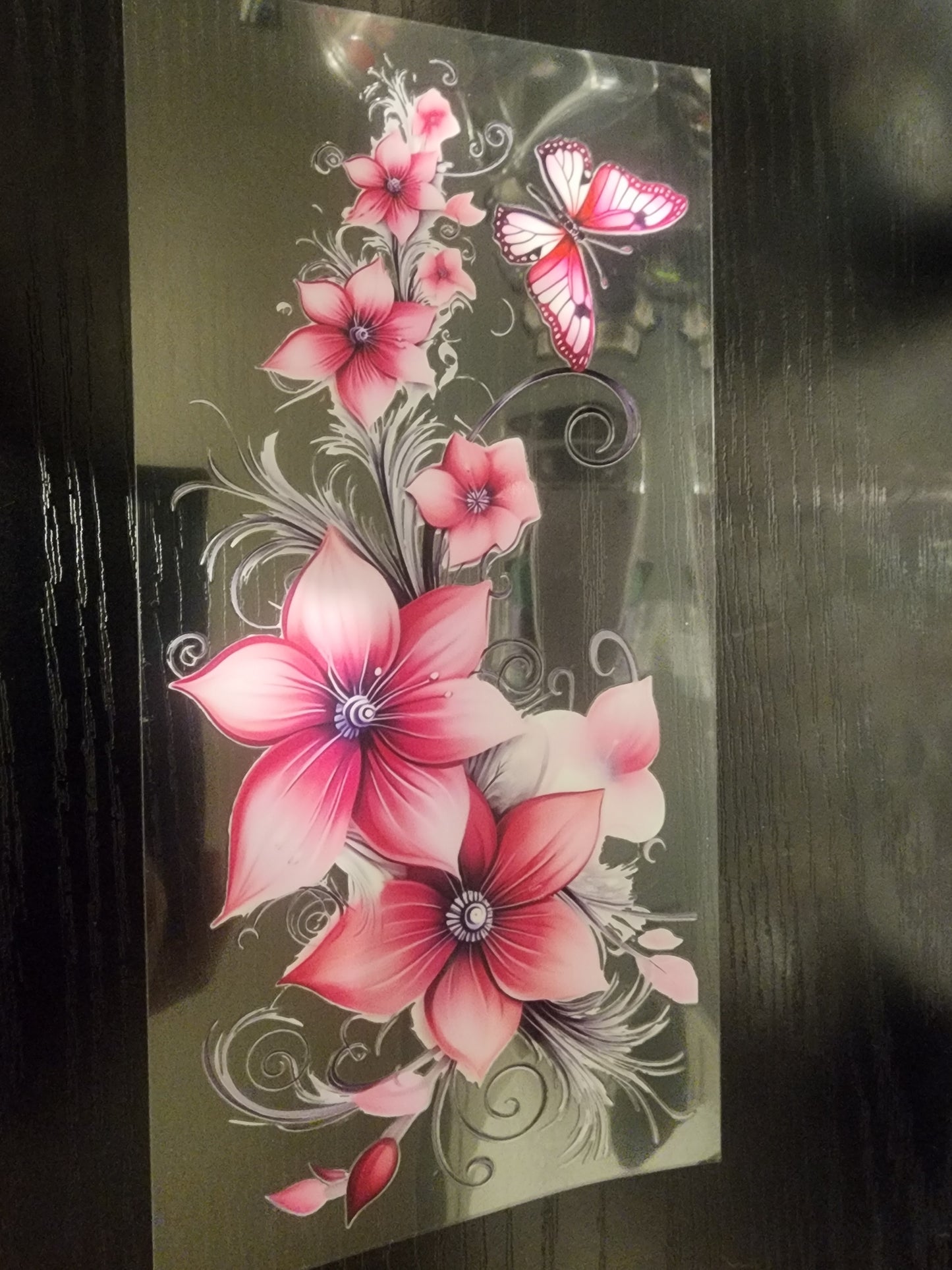 16 oz pink flower wrap