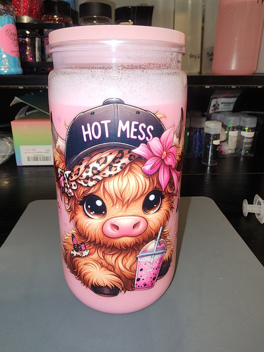 Hot mess cow tumbler