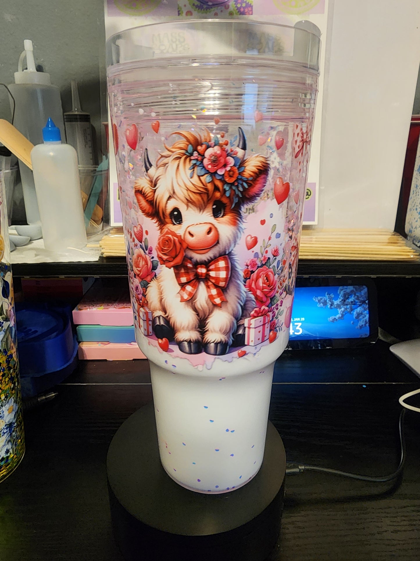 Cow and hearts cup