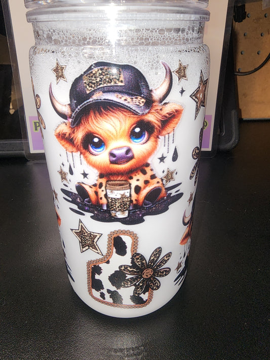 Cow with milk tumbler