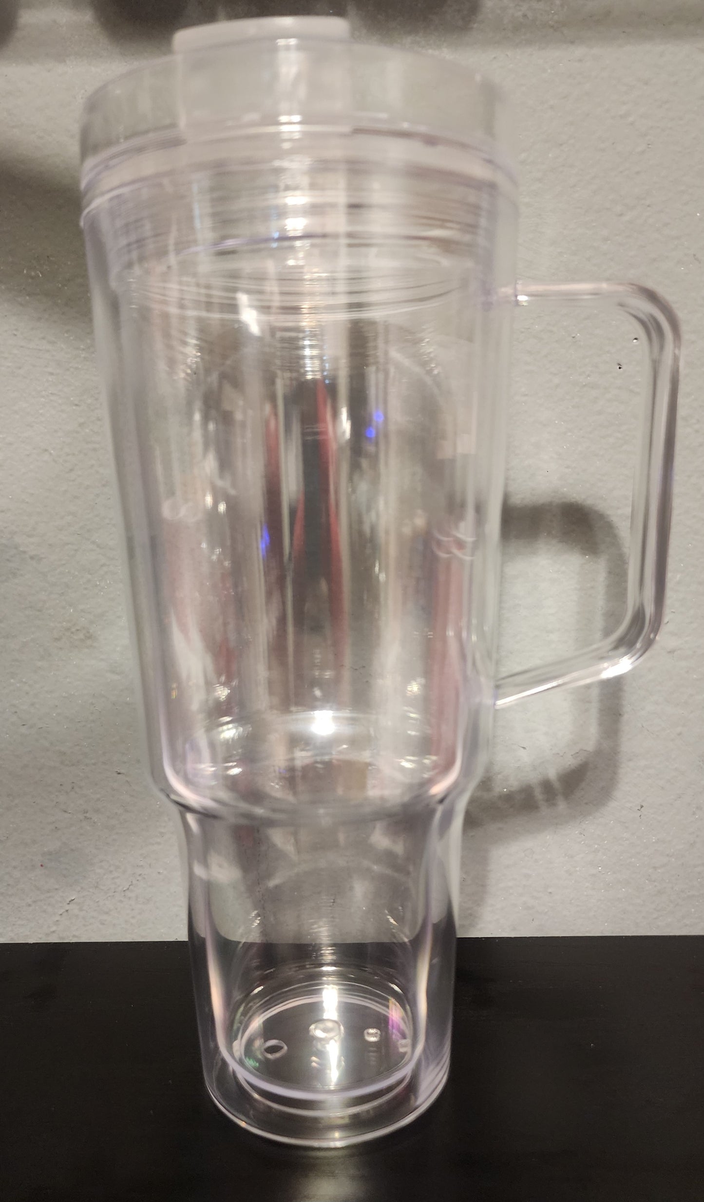 30 oz acrylic snow globe tumbler with handle